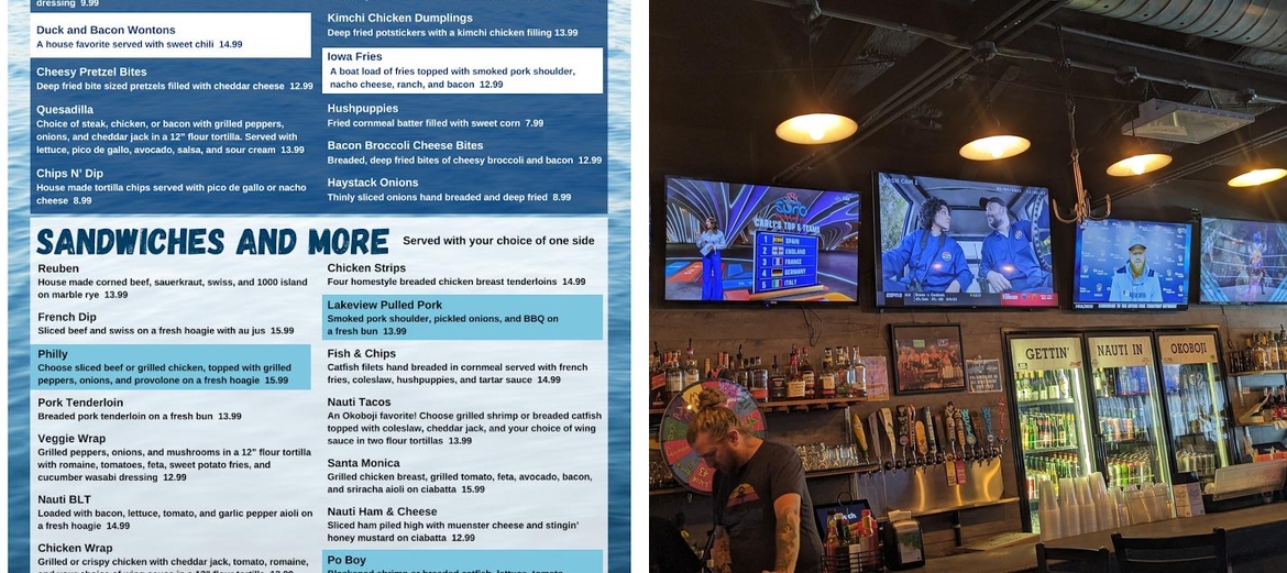 Nautical Bar and Grill Menu
