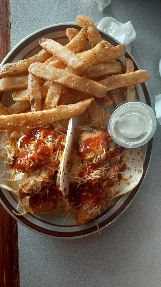 Battered Cod Fish Tacos with Lime Siracha