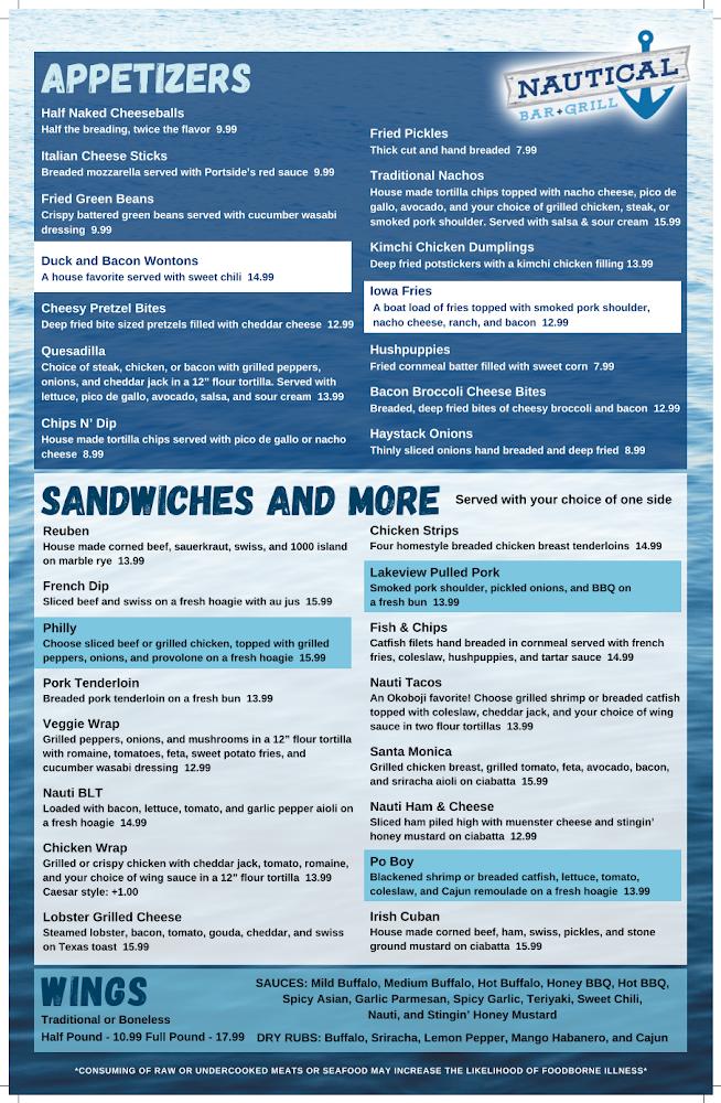 Nautical Bar and Grill Menu image 2